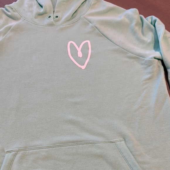 Athleta Girls Mint Green Hoodie with Heart Logo - Simone Biles collection - Picture 2 of 4